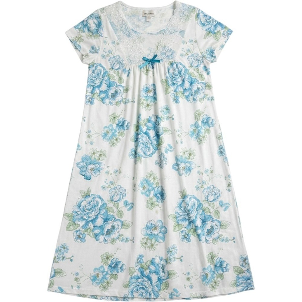 NWOT Betsy TW short-sleeve nightgown floral loveshack Mumu grannycore Sz L sleep